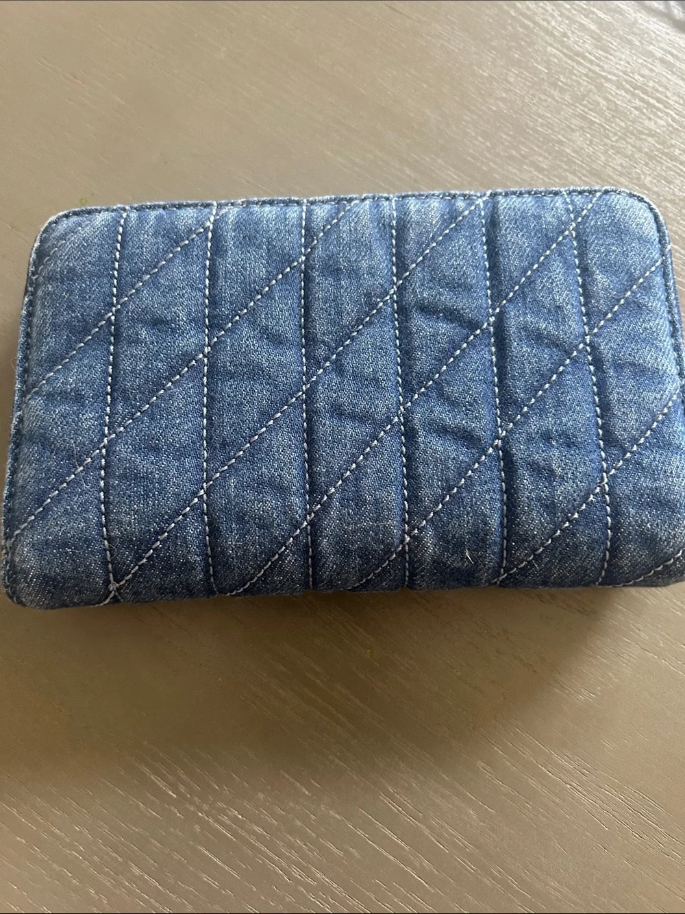 Coach Quilted Denim Zip Wallet - Indigo Blue
